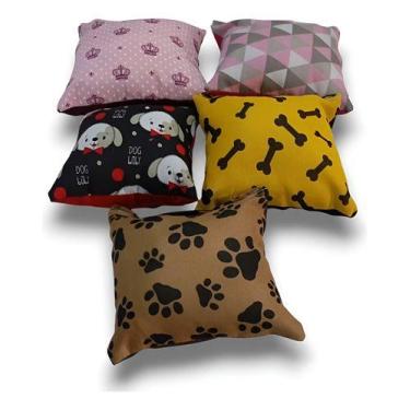 Imagem de Kit Almofadinha E Travesseiro Pet 5 Unidades Cores Diversas - Gv Enxov