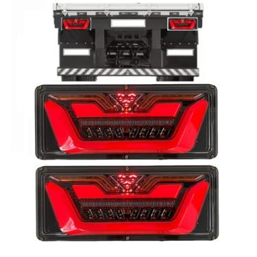Imagem de Par Lanterna Traseira LEd Sete sequêncial Caminhão Utilitario Carreta Reboque KLXQTL-132 - KLX