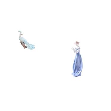 Imagem de Fenteer Estatueta de Jardim de Pavão, Ornamento de Escultura, Estátua para Decoração de Quintal Doméstico com Cerâmica, Porcelana, Senhora, Nórdica, Pr