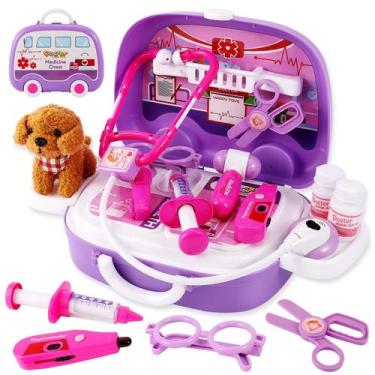 Imagem de Toy Doctor Kit HYAKIDS Vet Play Sets para crianças com cachorro de pel
