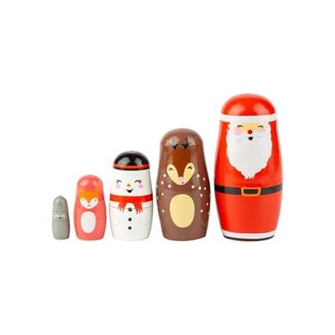 Imagem de The Bridge Collection Christmas Nesting Dolls – Festive Santa Nestled Doll Set with Holiday Characters – Tabletop Holiday Decoration and Seasonal Display Accent