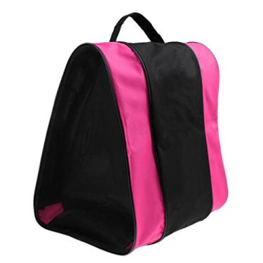 Imagem de Mochila de skate em linha, grande armazenamento para patins e equipamentos, alças ajustáveis, para entusiastas de patinação no gelo e patins - rosa