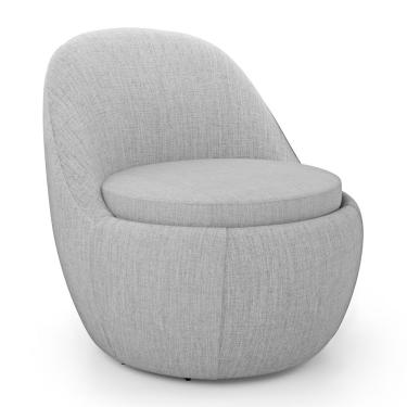 Imagem de Poltrona Orgânica Living Memphis Fixa Linho Cinza Claro - Desk Design