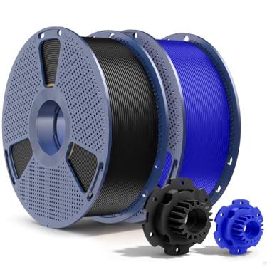 Imagem de SUNLU Filamento de impressora 3D PETG 1,75 mm, 1 kg x 2, preto + azul Klein