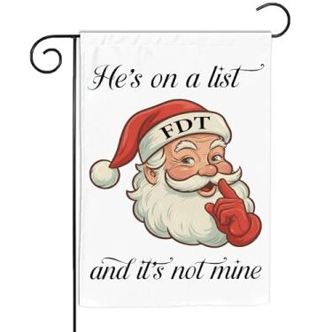 Imagem de VOTANTA (30,5 cm x 45,7 cm) Bandeira de jardim de Natal anti-criminoso FDT Papai Noel liberal presentes políticos engraçados placa exterior quintal casa pátio decorações bem-vindo jardim bandeira