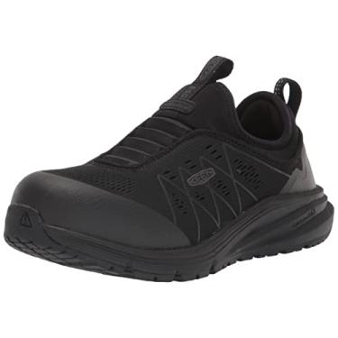 Imagem de KEEN Utility Tênis feminino Vista Energy Shift bico baixo composto ESD sem cadarço para trabalho industrial, Preto/preto, 9.5