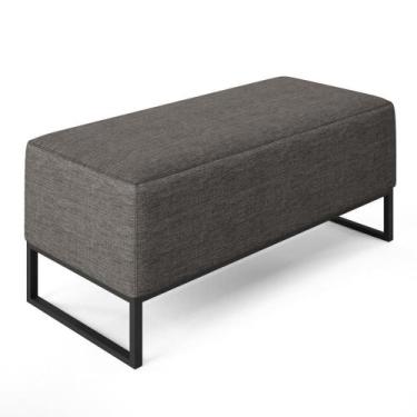 Imagem de Puff Cléo W01 Base De Ferro 90 Cm Linho Cinza Escuro - LYAM DECOR