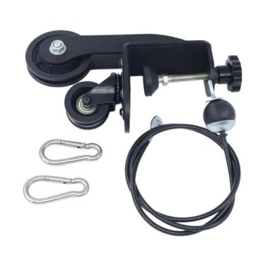 Imagem de KiBcsLic Aparelho de polia para fortalecimento de pulsos com cabo, portátil e fácil de instalar, ideal para exercícios de braço de ferro, Preto