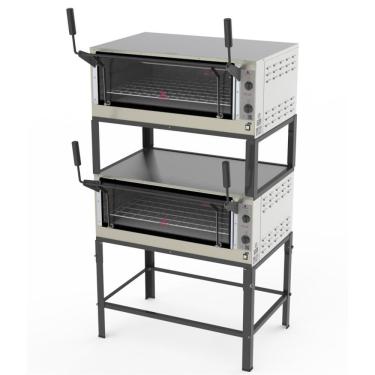 Imagem de Forno Refratário Elétrico Duplo Progás 268 Litros Inox Abertura Guilhotina 220V PRPE-860 DP