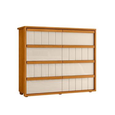 Imagem de Cômoda Aura 8 Gavetas Cinamomo e Off White