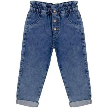 Imagem de Calça Infantil Look Jeans Cenoura Moletom Jeans - UNICA - 01-Feminino