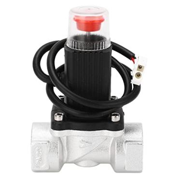 Imagem de QANYEGN Detector de vazamento de gás, válvula solenóide de gás de liga de alumínio, desligamento de emergência eletrônico de gasoduto para água, óleo e ar útil