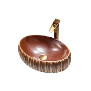 Imagem de Vessel Vanity Sink Varanda pátio pia banheiro arte requintada acima do balcão lavatório bancada moderna