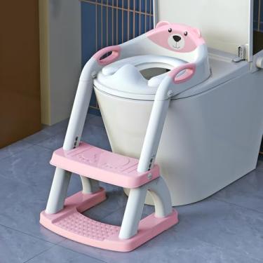 Imagem de Assento de treinamento para penico, assento sanitário infantil SKYROKU Upgrade para crianças, meninos, meninas, vaso sanitário 2 em 1, protetor de respingos, almofada antiderrapante, base estabilizada
