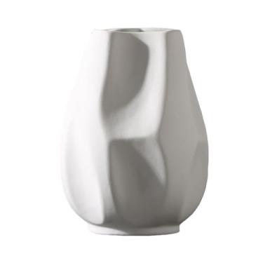 Imagem de Vaso de cerâmica branco moderno moderno minimalista para convidados, entrada, arranjo de flores secas, decoração criativa centros de mesa