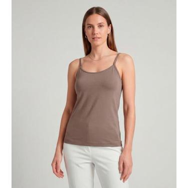 Imagem de Blusa Regata Em Poliamida Com Bojo Sea Surf Marrom, G, Marrom