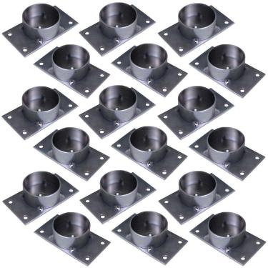 Imagem de Kit 18 Chapinhas Reta Com Tubo Pés Palito Rosca 5/16 Zincada