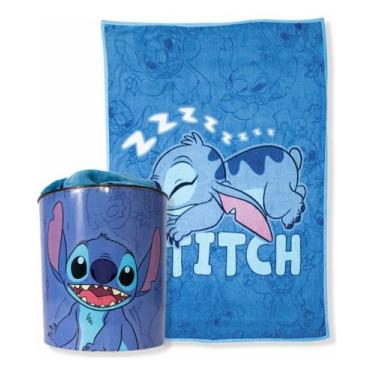 Imagem de Cobertor Manta Com Balde 5l Pipoca Stitch Disney Infantil - Zona criat