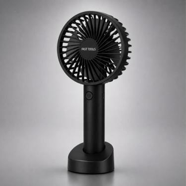 Imagem de Mini Ventilador Portátil Recarregável USB com Suporte para Celular 3 V