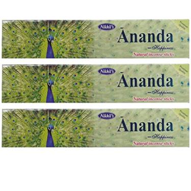 Imagem de Incenso Massala Premium Nikhil's Ananda Happiness - 3 Caixas