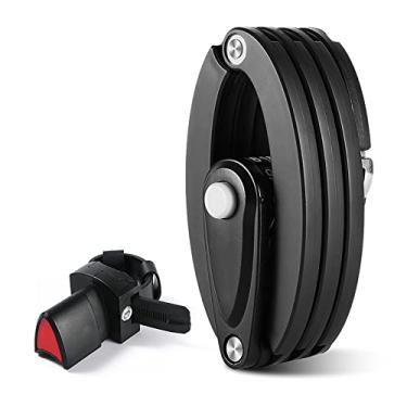 Imagem de kingsea Trava dobrável para bicicleta, trava de bicicleta antiroubo de liga de aço resistente com 4 dígitos combinação de senha digital com suporte, para mountain bike, bicicleta de estrada/BMX/MTB