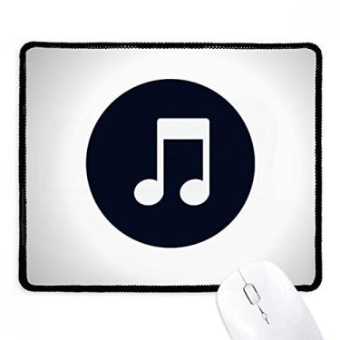 Imagem de Mousepad branco dupla-Quaver notas musicais tapete preto borda costurada antiderrapante jogo