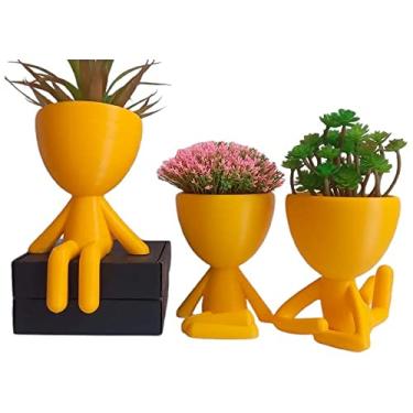 Imagem de Trio de Vasos Bob Robert Plant em Cerâmica Decor - Amarela