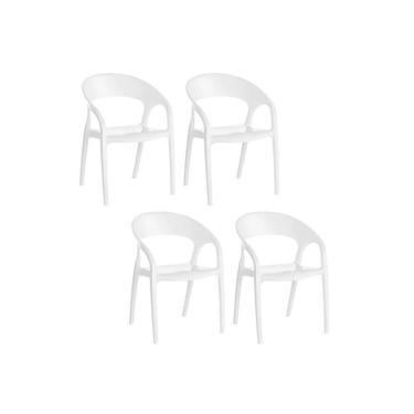 Imagem de Kit 4 Cadeiras Sala Jantar Glass Plus UZ8004  4 Un Polipropileno Branco - Kappesberg