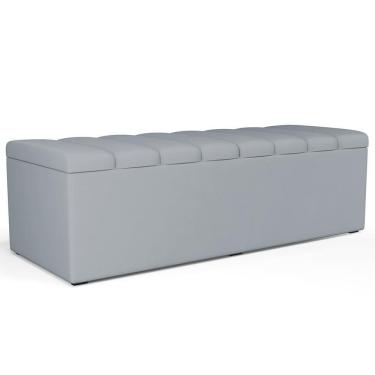 Imagem de Calçadeira Recamier Baú Casal Queen 160X50 Cm Cinza
