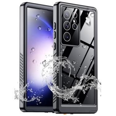 Imagem de MOZOTER Capa à prova d'água para Samsung Galaxy S23 Ultra, capa subaquática IPX8, à prova de choque e militar, à prova de queda, película de qualidade de som transparente integrada para Samsung S23