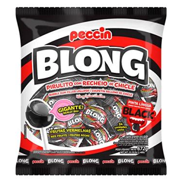 Imagem de Pirulito Blong Black Frutas Vermelhas Pinta Língua - 672g