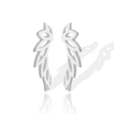 Imagem de Brinco Feminino Prata Pura Ear Cuff Anjo Asas Delicado - Lojas La+Ny, 