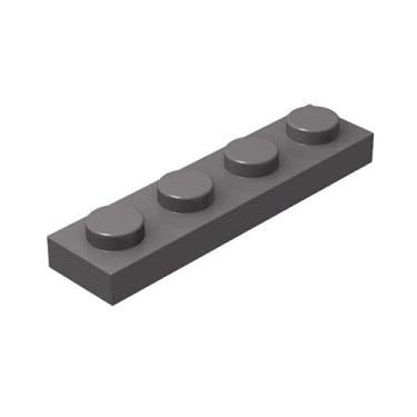 Imagem de Classic Grey Plates Bulk, Dark Gray Plate 1x4, Building Plates Flat 100 Piece, Compatible with Lego Parts and Pieces: 1x4 Gray Plates(Color: Dark Gray)