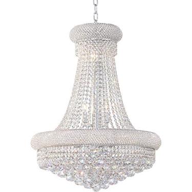 Imagem de Elegant Lighting 1800D24C/RC Primo Collection 14 luminárias para pendurar cristais de corte real com acabamento cromado