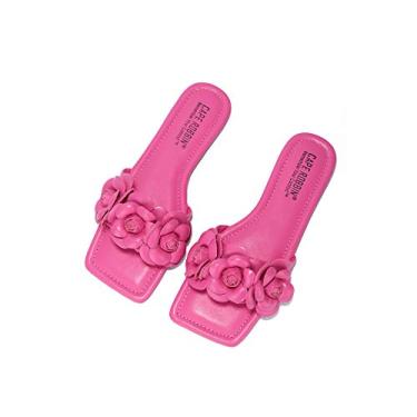 Imagem de Sandale plate Cape Robbin LuvU Sandale pentru femei, pantofi pentru femei Mules Slip On - Fuchsia Mărimea 7