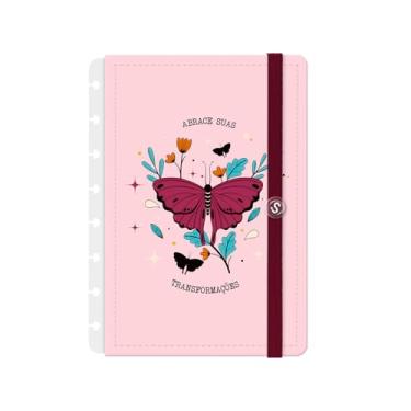 Imagem de Capa e Contracapa Iscool Disc Para Caderno P Butterfly Rosa Marsala