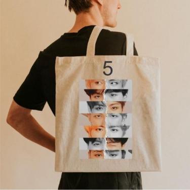 Imagem de Eco bag bts  algodão cru 35x35cm - GENERICO
