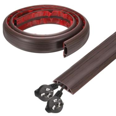 Imagem de HARFINGTON Capa de cabo de 1,2 m L 0,6 x A 0,33 Canal interno PVC esconde extensão, protetor de fios para evitar desvios de cabos, gerenciamento de cabos, madeira preta