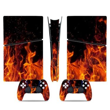 Imagem de Adesivo para console digital PS5 Slim, capa protetora para controle de jogo (laranja)