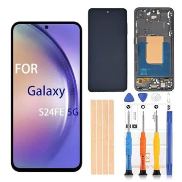 Imagem de Pishzeo Digitalizador LCD Amoled original de 6,7 polegadas para Samsung Galaxy S24FE 5G SM-S721U1, AS721E, AS721B/DS Touch Display, conjunto de digitalizador Full HD (com moldura preta versão dos EUA)