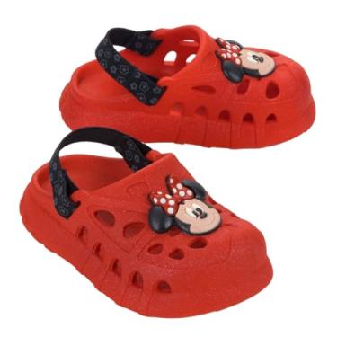 Imagem de Sandália Babuche Infantil Bebê Minnie Mickey Mouse, Vermelha, com Elástico (Vermelho/Minnie, BR, Criança de 1 a 3 anos, Numérico, 22)