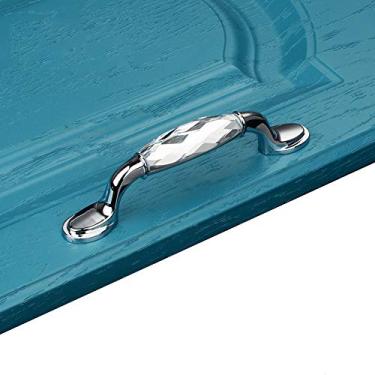 Imagem de Puxadores de gaveta de cristal, puxador de gaveta de armário puxador de gaveta de cristal diamante puxador de porta cômoda armário puxadores de móveis guarda-roupa armário puxador de armário colorWhi