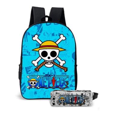Imagem de Kit Mochila Infantil com Estojo Estampa Série Pirata Chapéu de Palha A