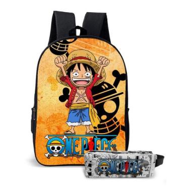 Imagem de Kit Mochila Infantil com Estojo Estampa Série Pirata Chapéu de Palha A