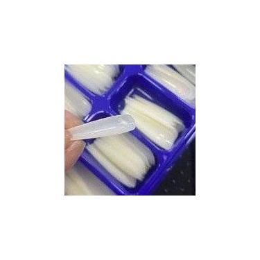 Imagem de Kit 100 Unhas postiça Bailarina Natural Branca/transparente - oem, bra