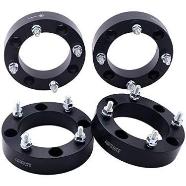 Imagem de VLAOSCHI Espaçadores de roda ATV forjados pretos 4x137 1,5 polegadas com pinos de 10 x 1,25 compatível com Kawasaki Can-Am Bombardier Suzuki 4 Lug 4/137 para Outlander Commander Renegade Mule Prairie