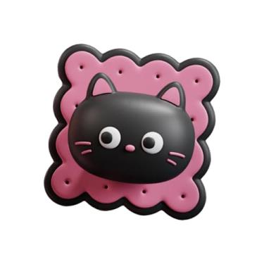 Imagem de Wswqop Batente de maçaneta de porta, compacto, formato adorável, protetor de parede, decorativo para escritório, geladeira, quarto, armário, banheiro, Preto