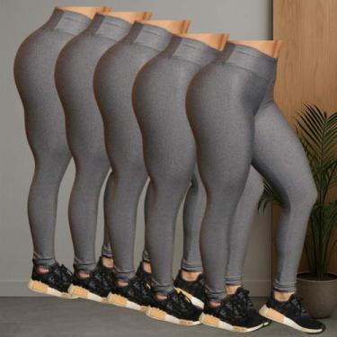 Imagem de Kit 5 Calças Legging Feminina Suplex Academia Cintura Alta - Blanco St