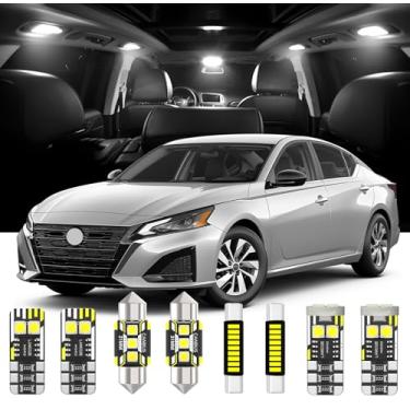 Imagem de 11 peças de substituição de luzes LED interiores para Nissan Altima 2019-2024 lâmpada interna de LED branca com ferramenta de instalação
