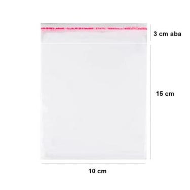 Imagem de Saquinho adesivado transparente para objetos Cromus 10x15cm + 3 aba co